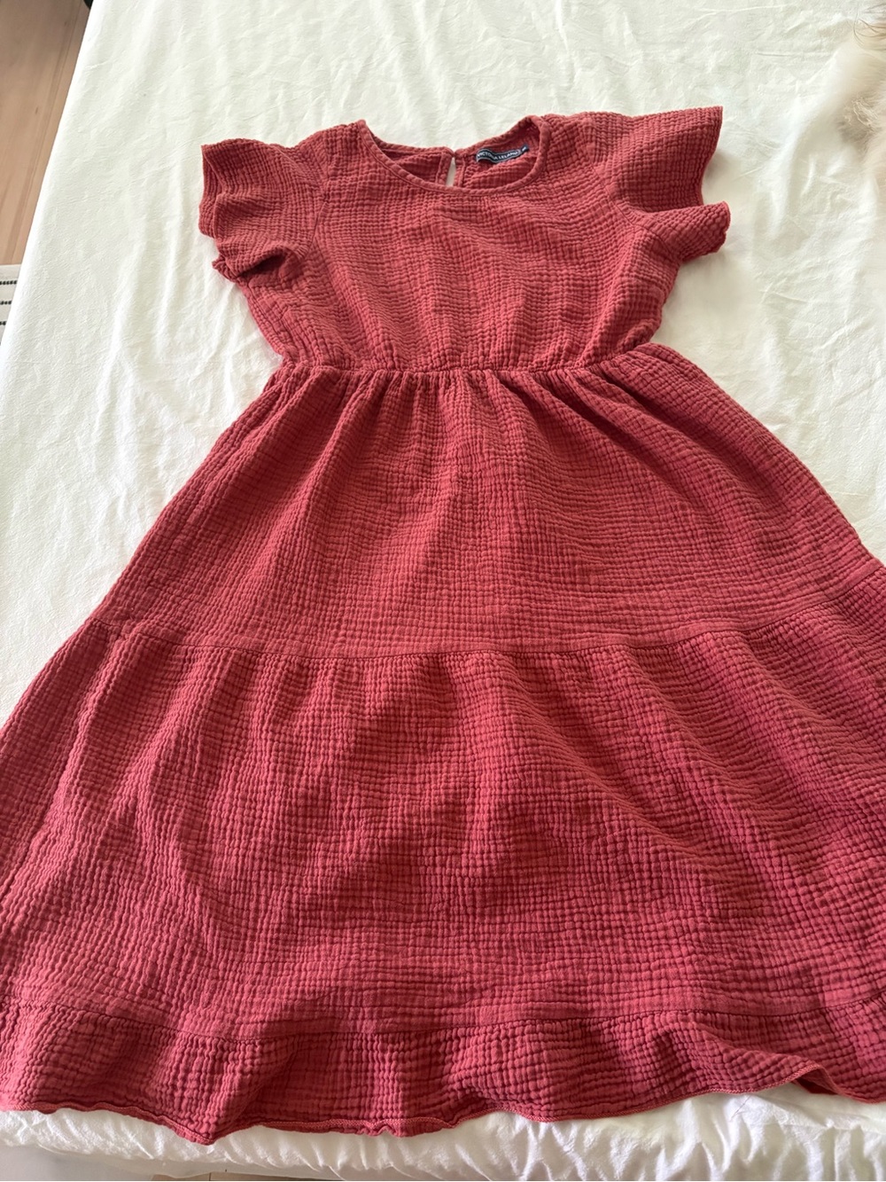 Women’s Textured Tiered Dress in Dusty Rose